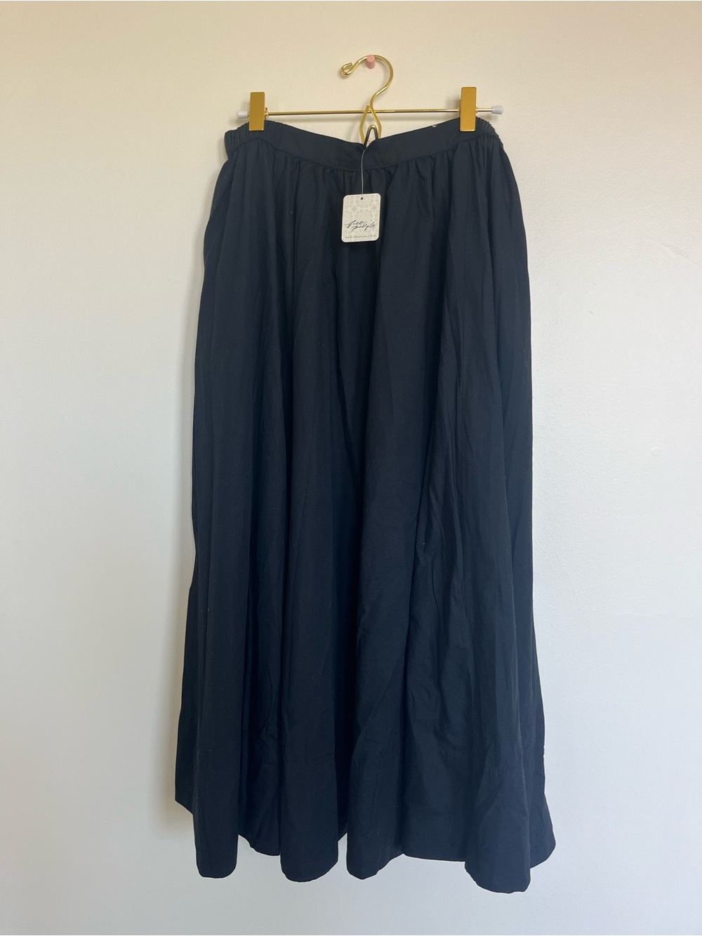 Free People Black Gathered Full Skirt - Picture 3 of 6